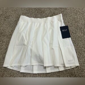 NWT BYLT Rally Skirt Built-In Liner White Athletic Tennis Size Large Spandex